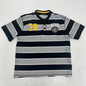 Ecko Unlimited Boys 2XL Polo Shirt Gray Black Striped Short Sleeve Performance